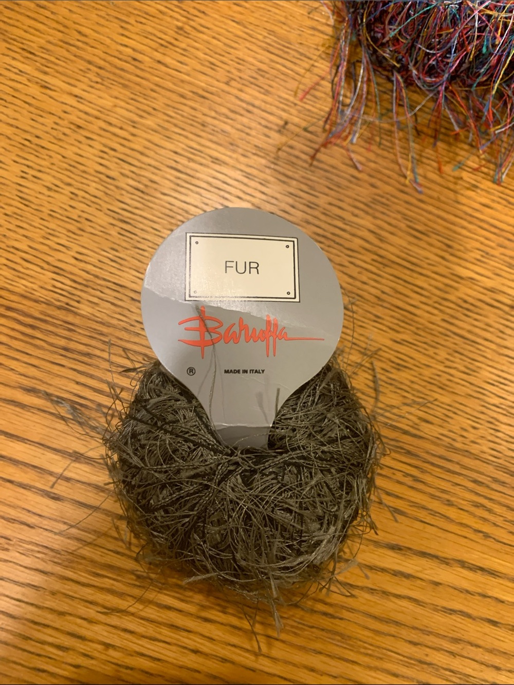 Fur Eyelash Yarn in Olive Green